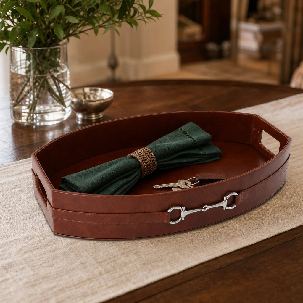 Equestrian Horse Bit Vegan Leather Tray