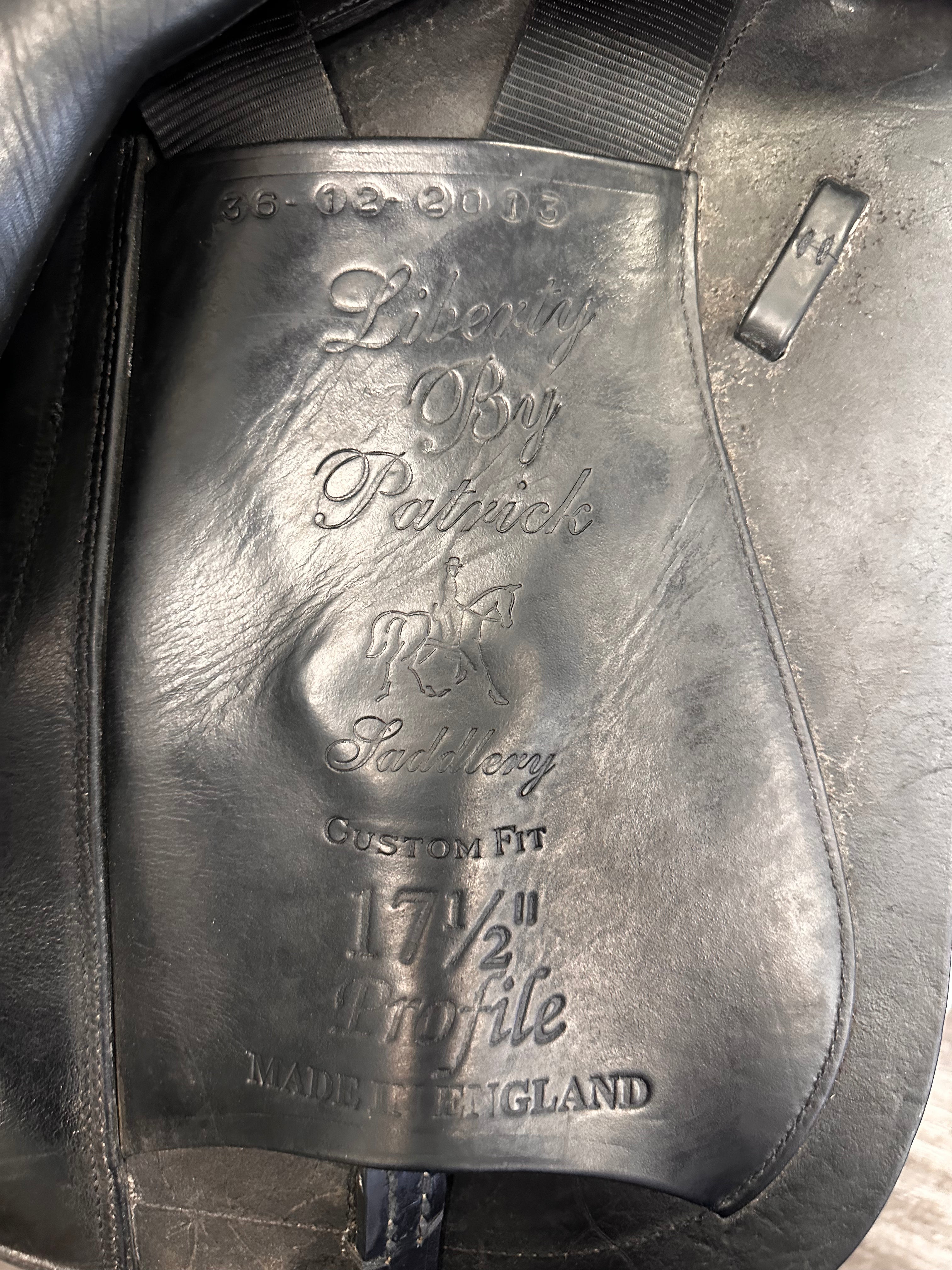 Used Patrick Liberty Dressage Saddle 17.5 Wide Tree