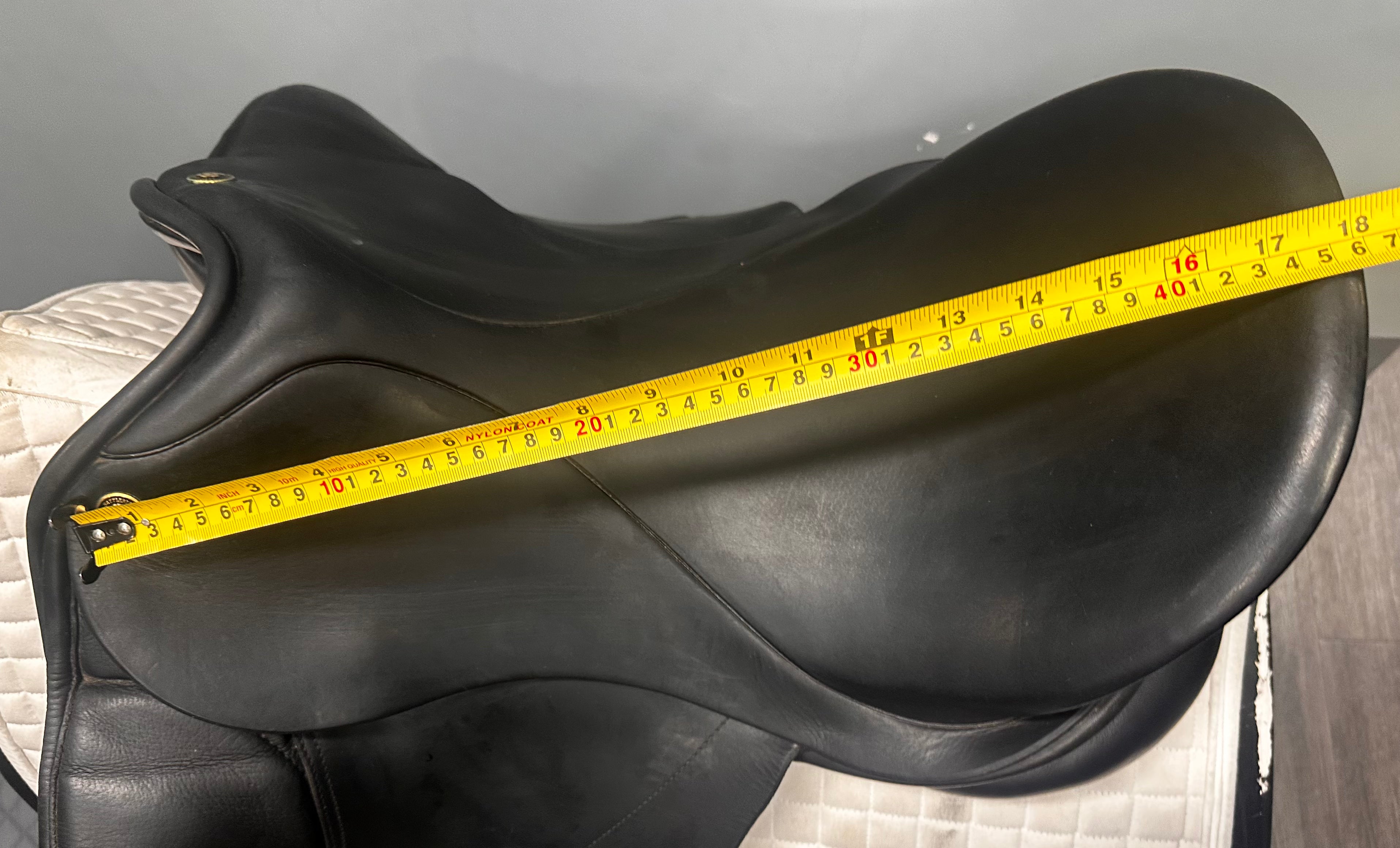 Used Sattlerei Dressage Saddle 17.5" Wide Tree
