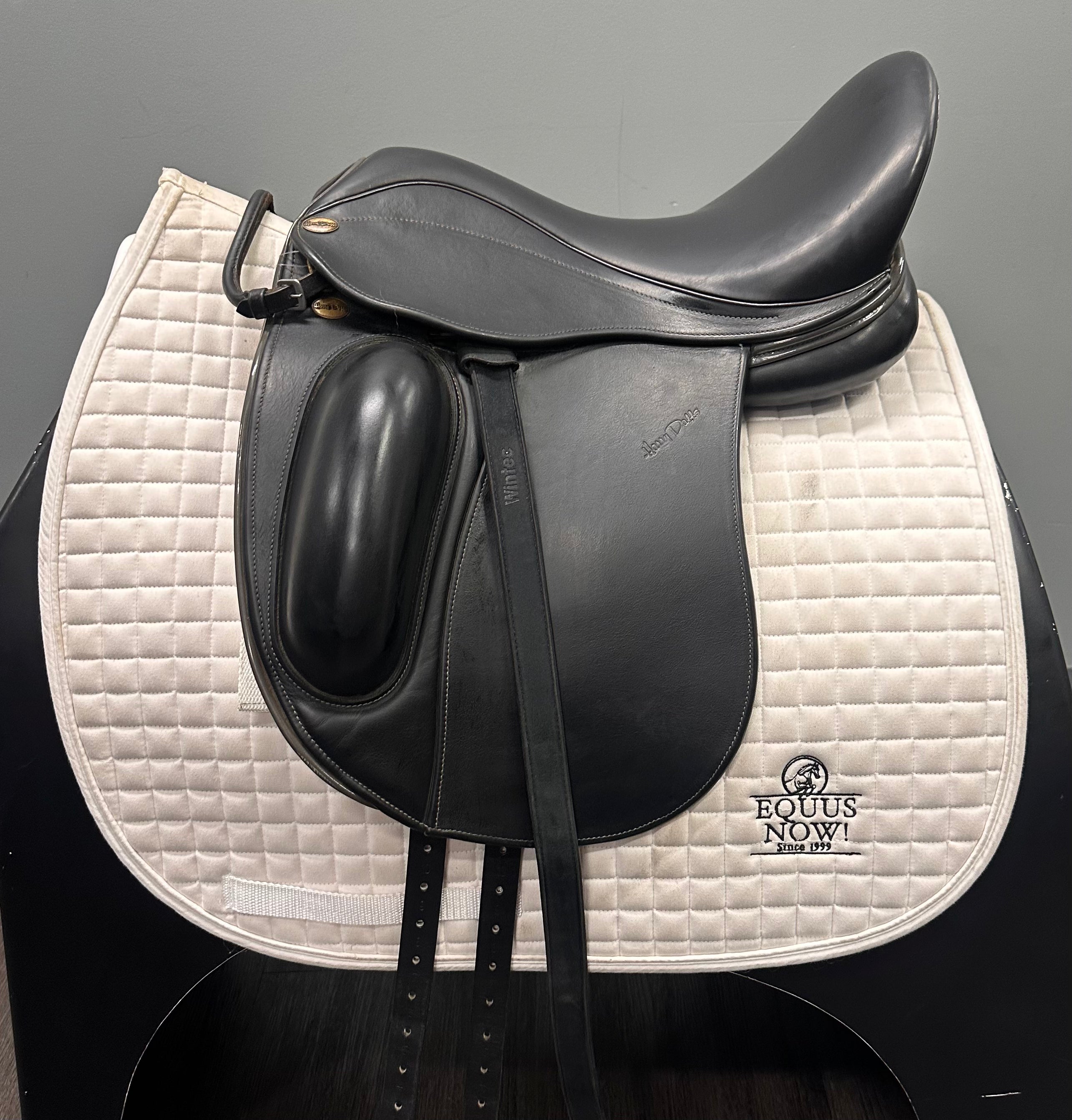 Used Henry Dabbs Dressage Saddle 17.5" Wide Tree