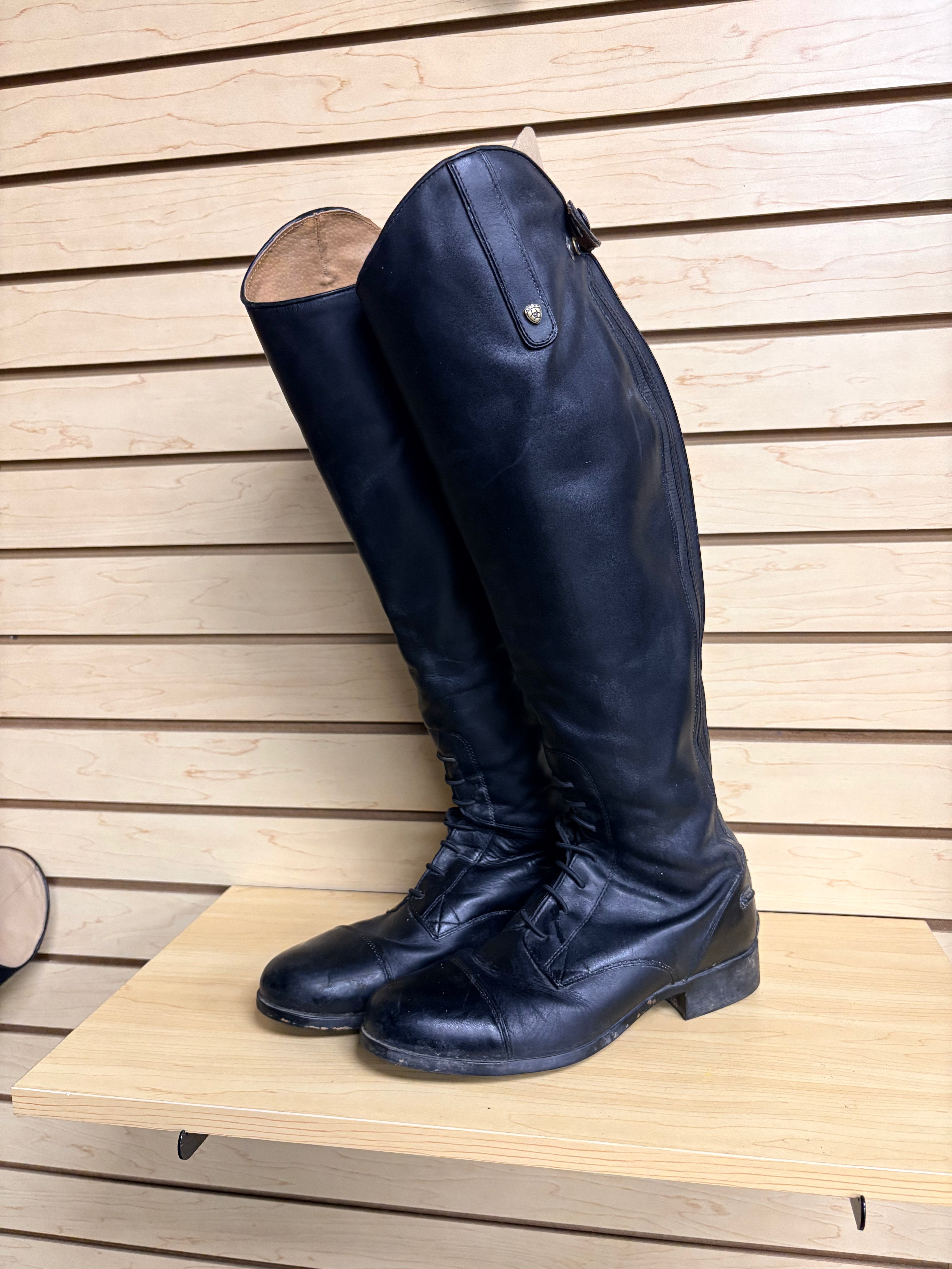 Used 9.5 Black Ariat Tall Field Boots- Med/Reg