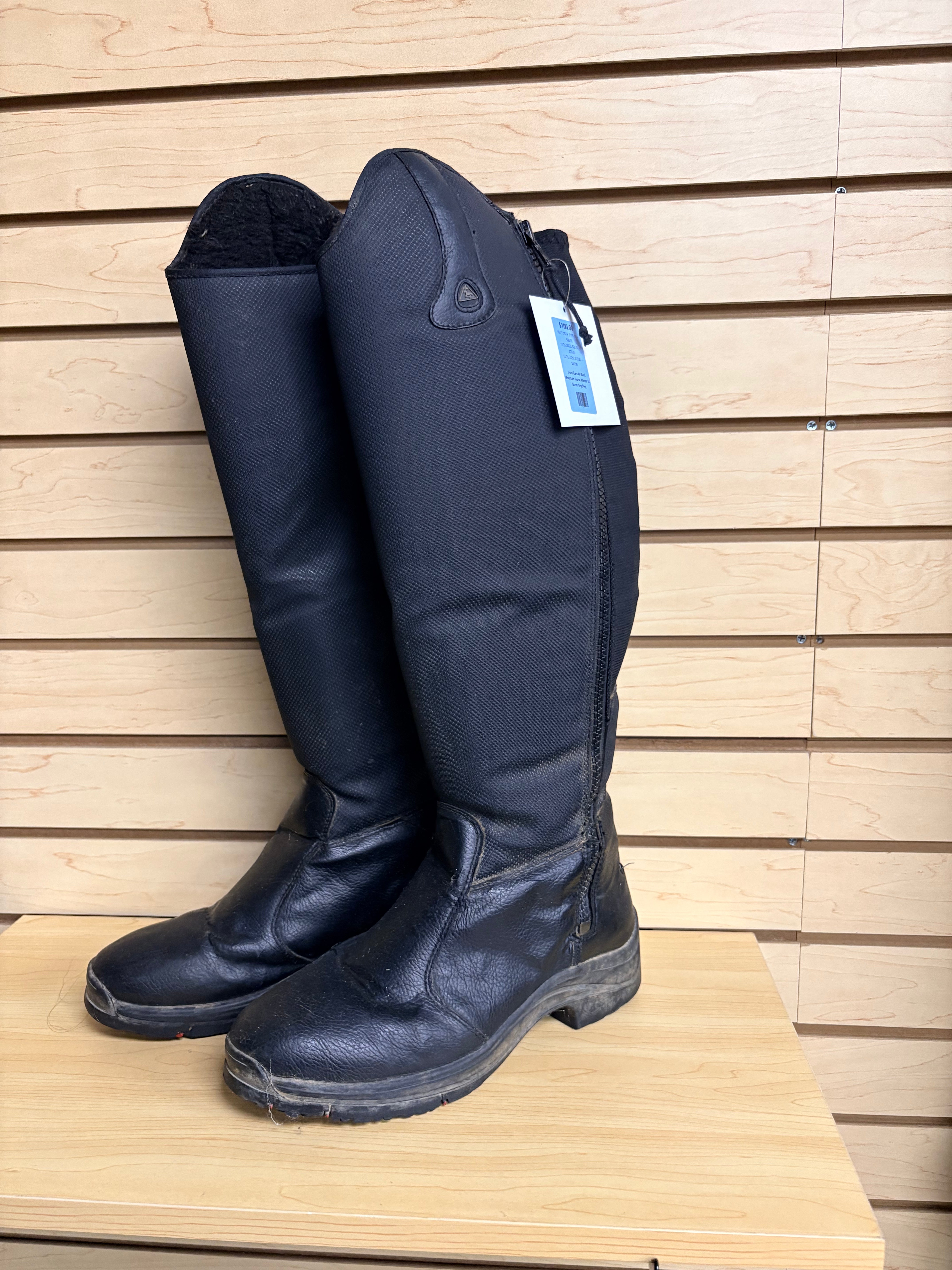 Used Euro 41 Black Mountain Horse Winter Tall Boots Reg/Reg
