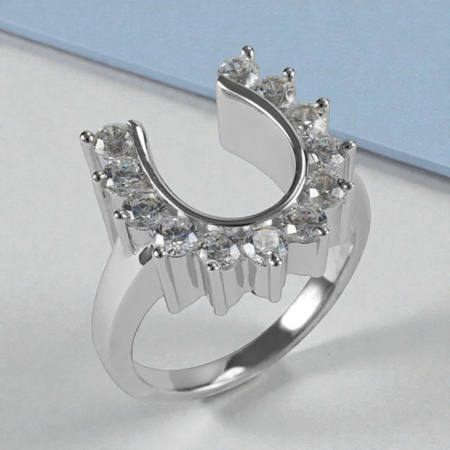 SALE Kelly Herd Outside Set Horseshoe Ring - Sterling Silver