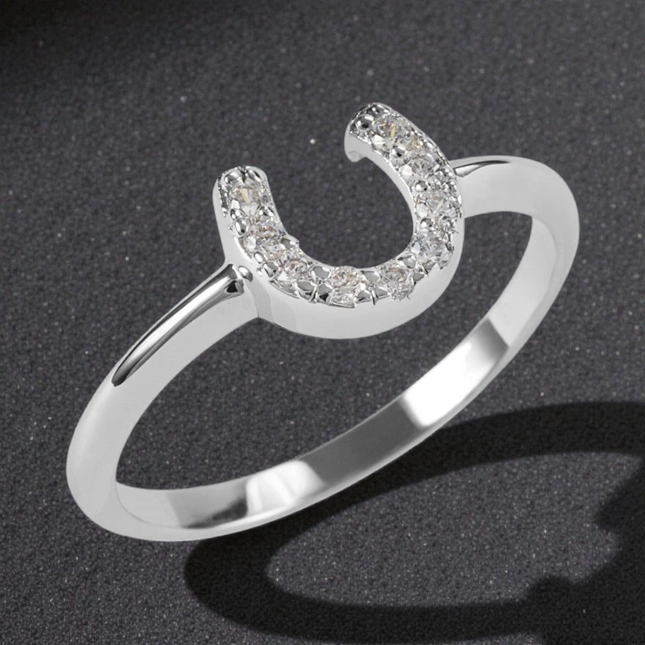 SALE Kelly Herd Clear Horseshoe Ring