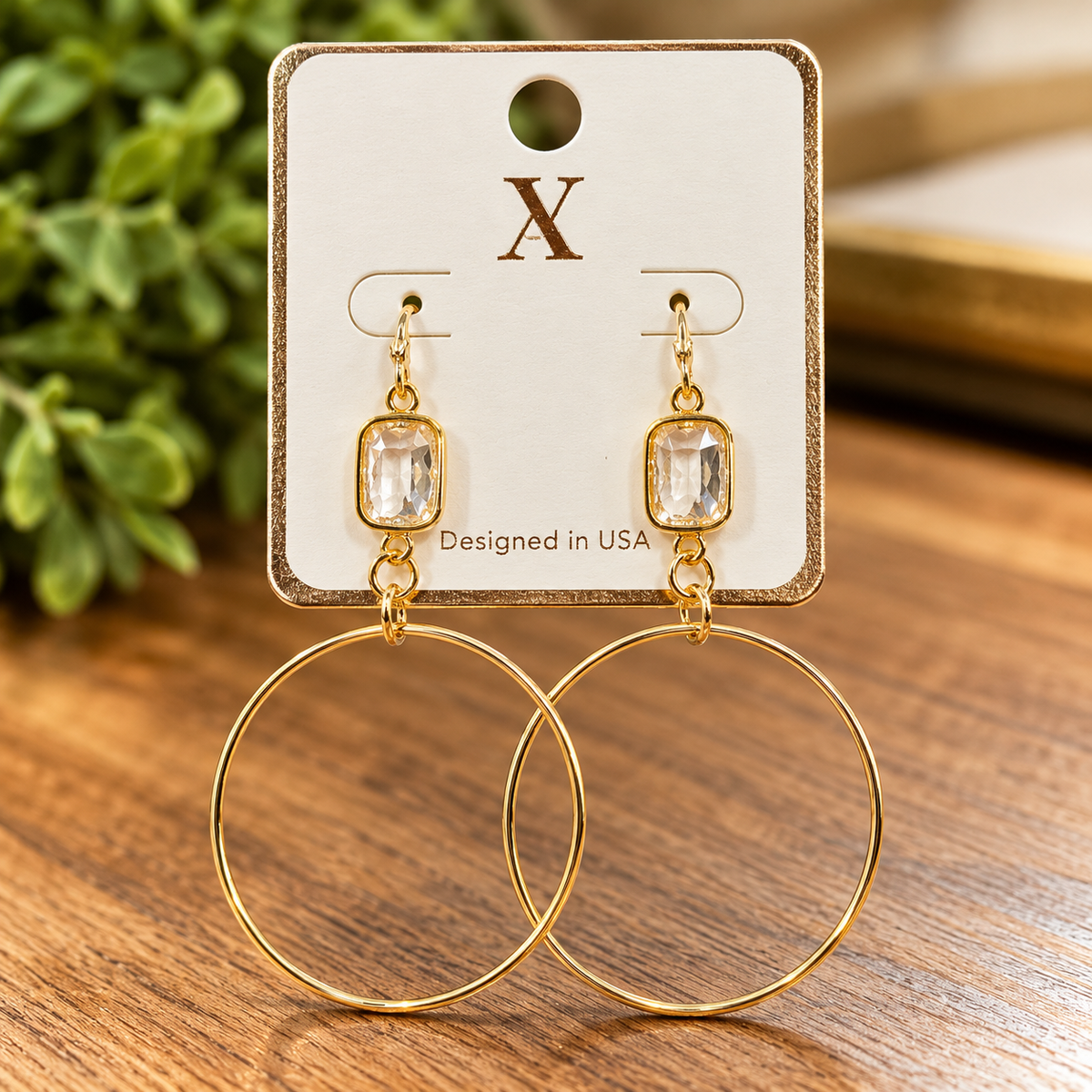 VA Crystal Hoop Earrings