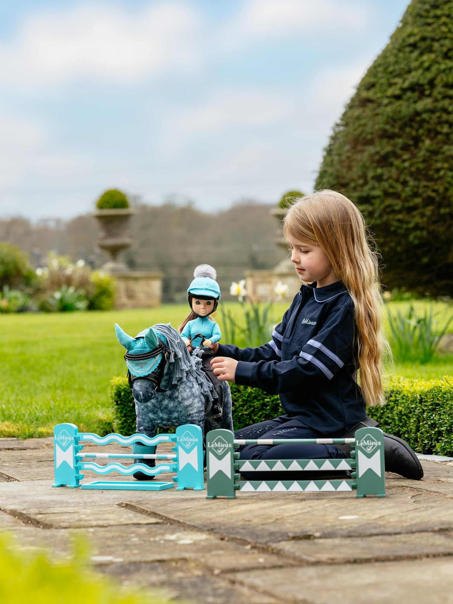 LeMieux Toy Pony Jump Set Azure/Sage/White