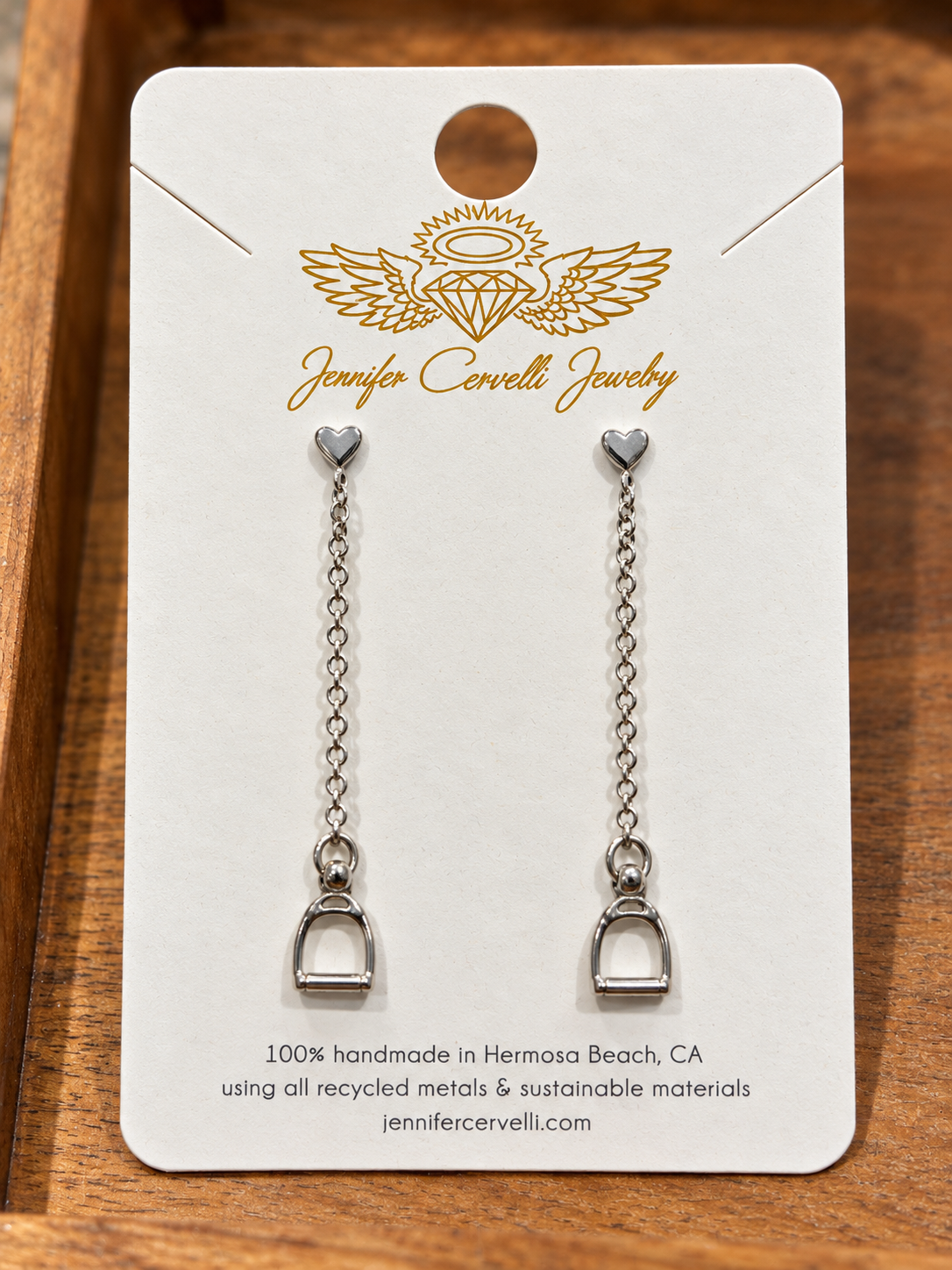 Jennifer Cervelli Stirrup Chain Drop Earrings