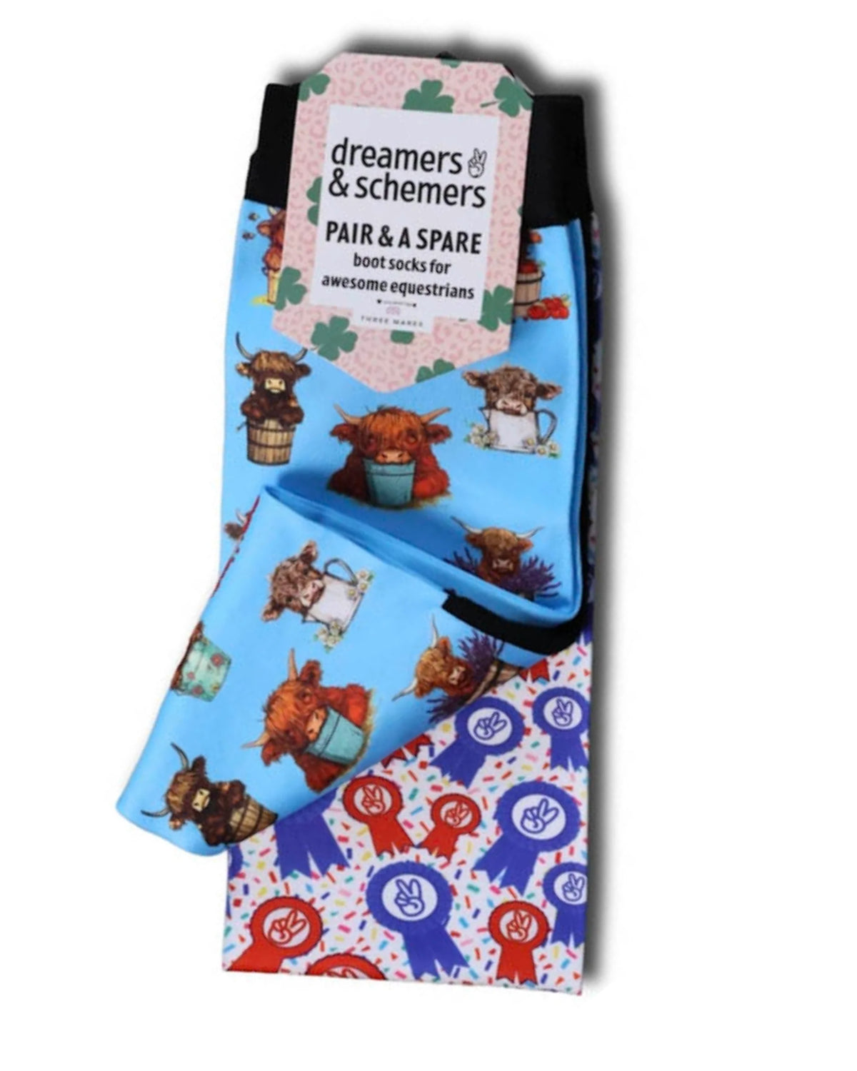 Dreamers & Schemers Pair & A Spare Socks - Highland Cow