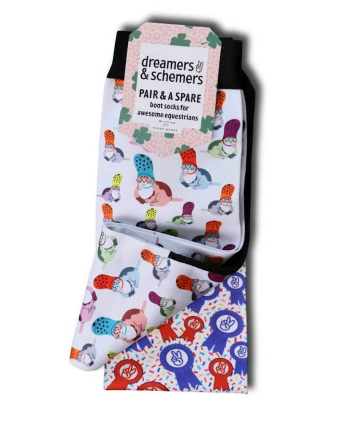 Dreamers & Schemers Pair & A Spare Socks - Croc Cat