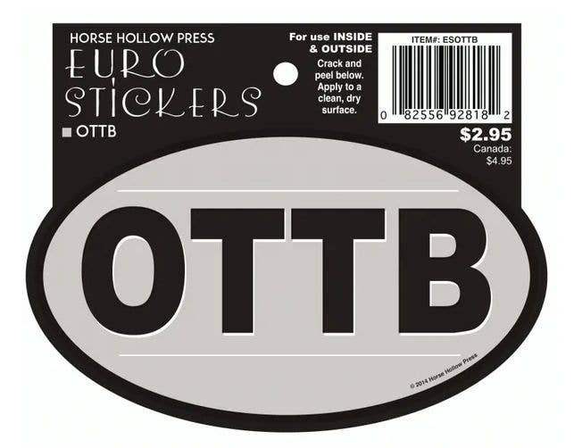 Horse Hollow Press | Pretty Snarky Equestrian Cards|Stickers - Oval Equestrian Horse Sticker / OTTB / WATERPROOF