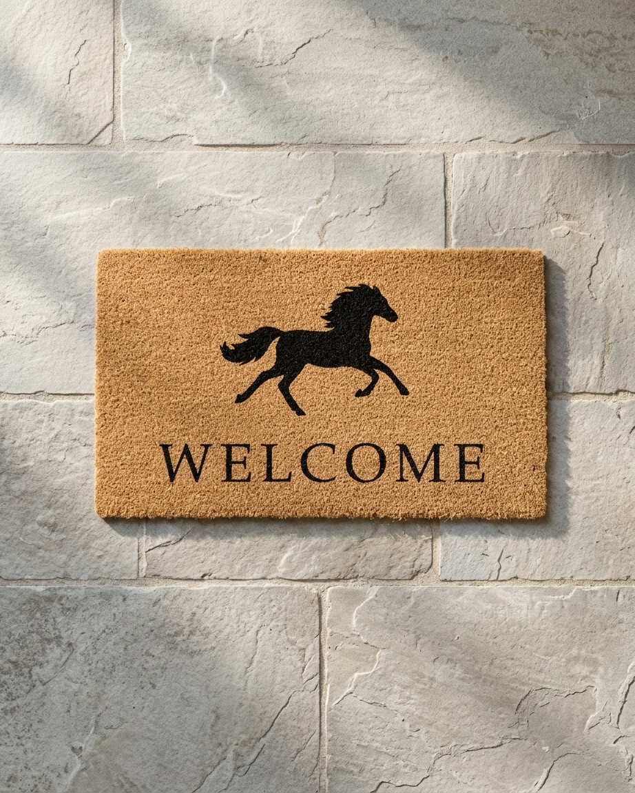 Bridle Up Hope Shop - Galloping Horse Welcome Doormat