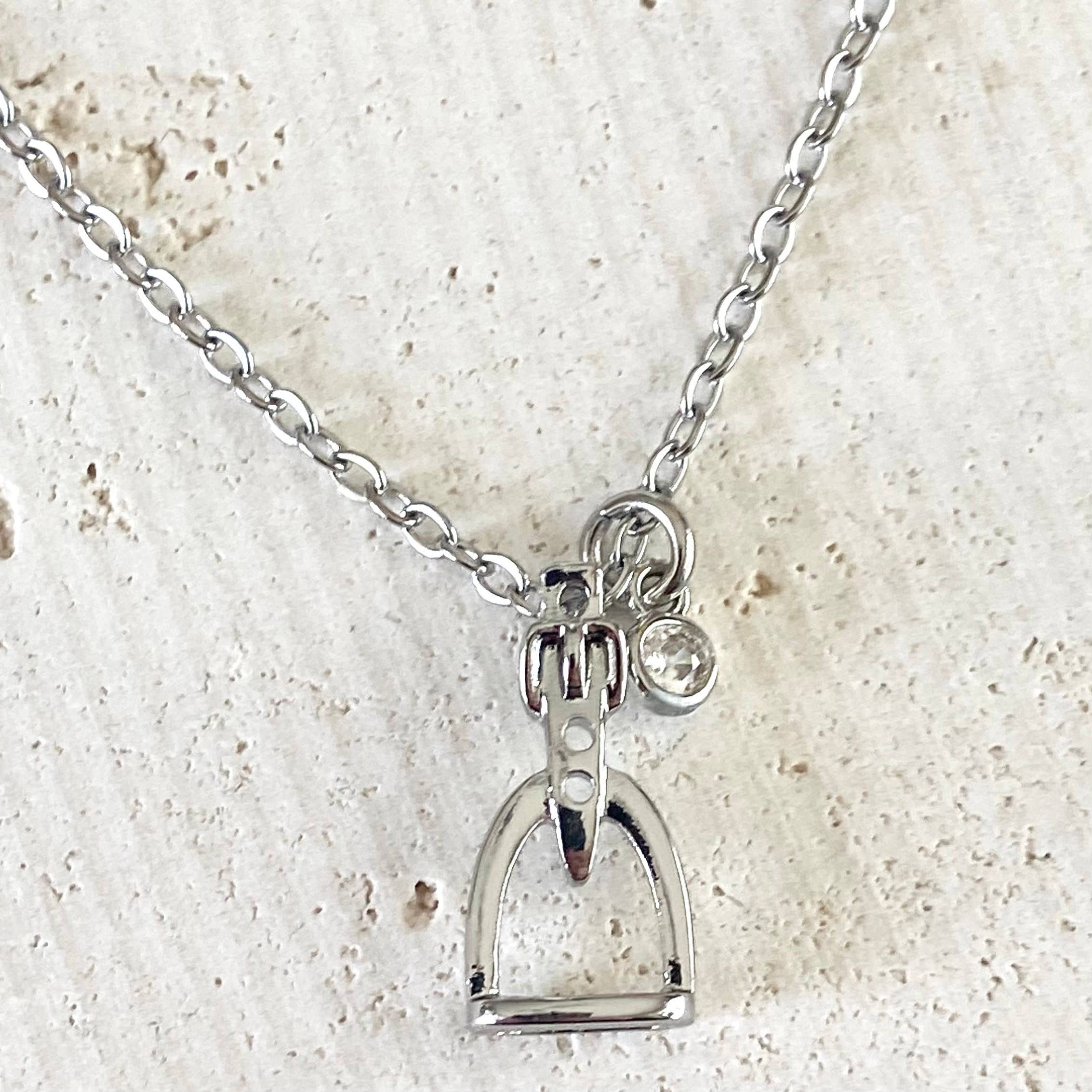VB&CO Designs Handmade Jewelry - Horse jewelry stirrup necklace, equestrian, derby