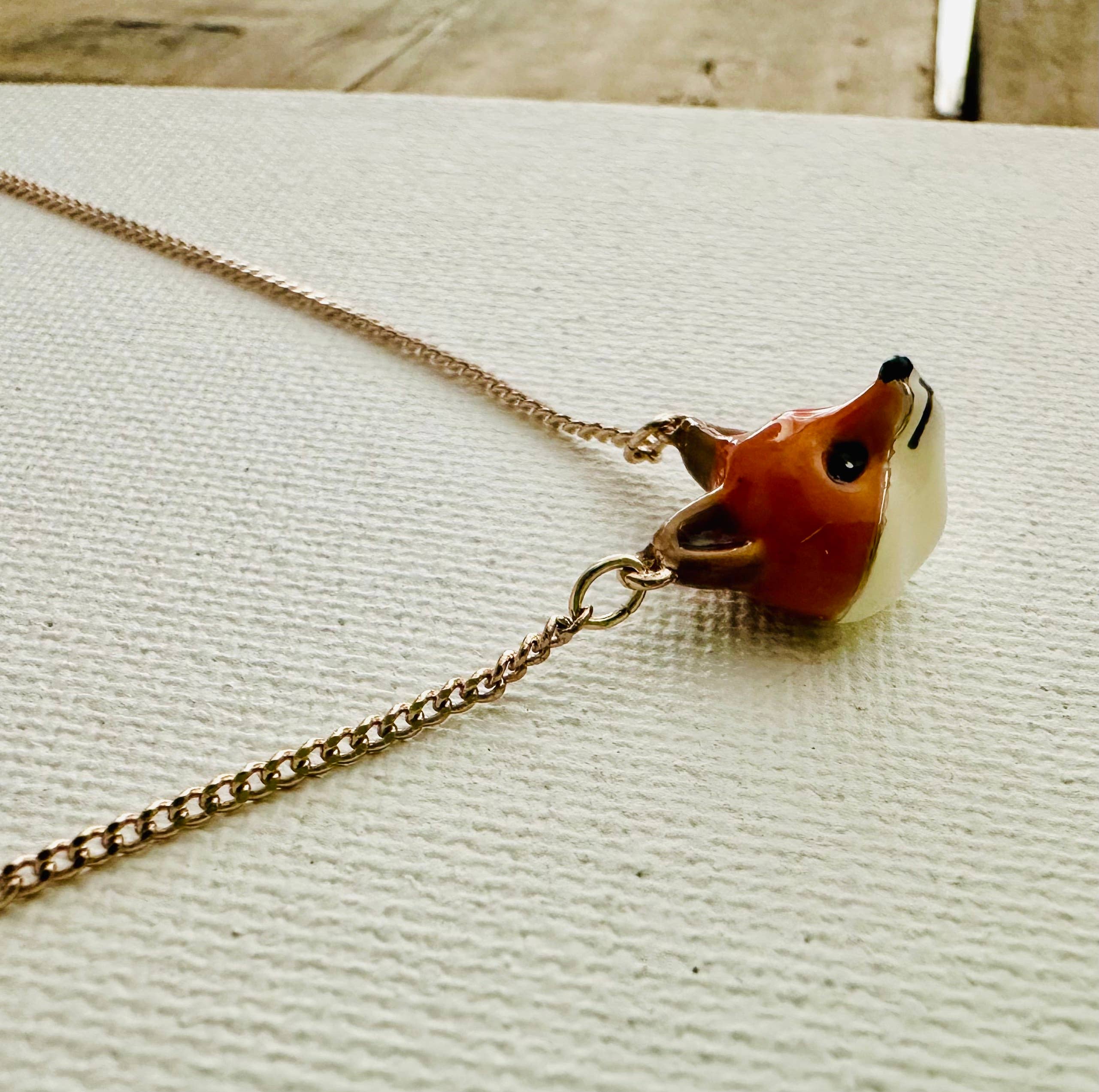 Fox Ceramic Necklace