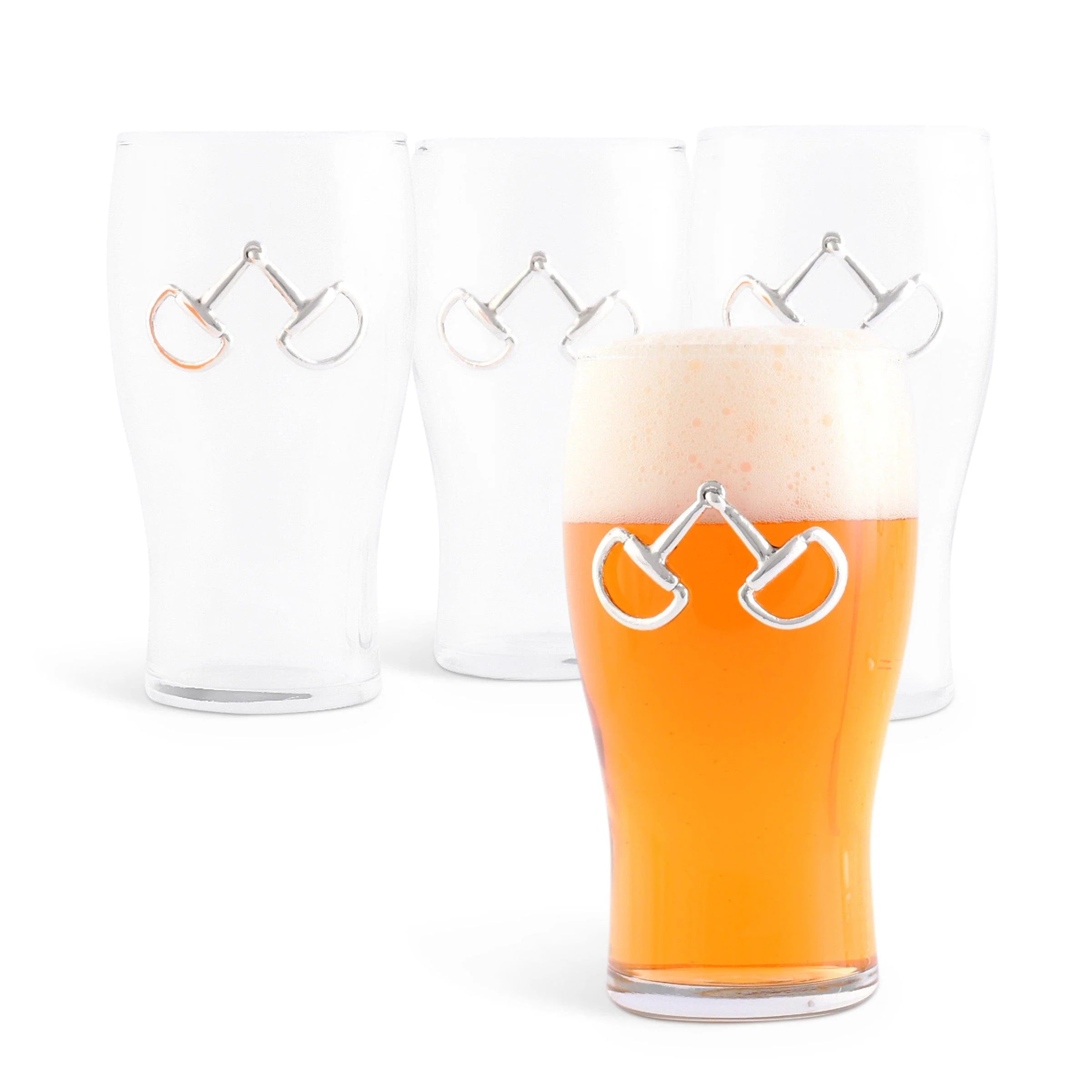 Arthur Court Equestrian Bit Beer Pint Glasses - Set of 4