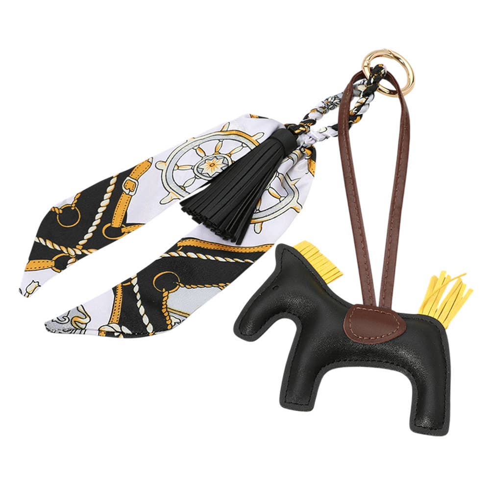 Sensibling Corp. - Faux Leather Horse Tassel Scarf Keychain / Bag Charm
