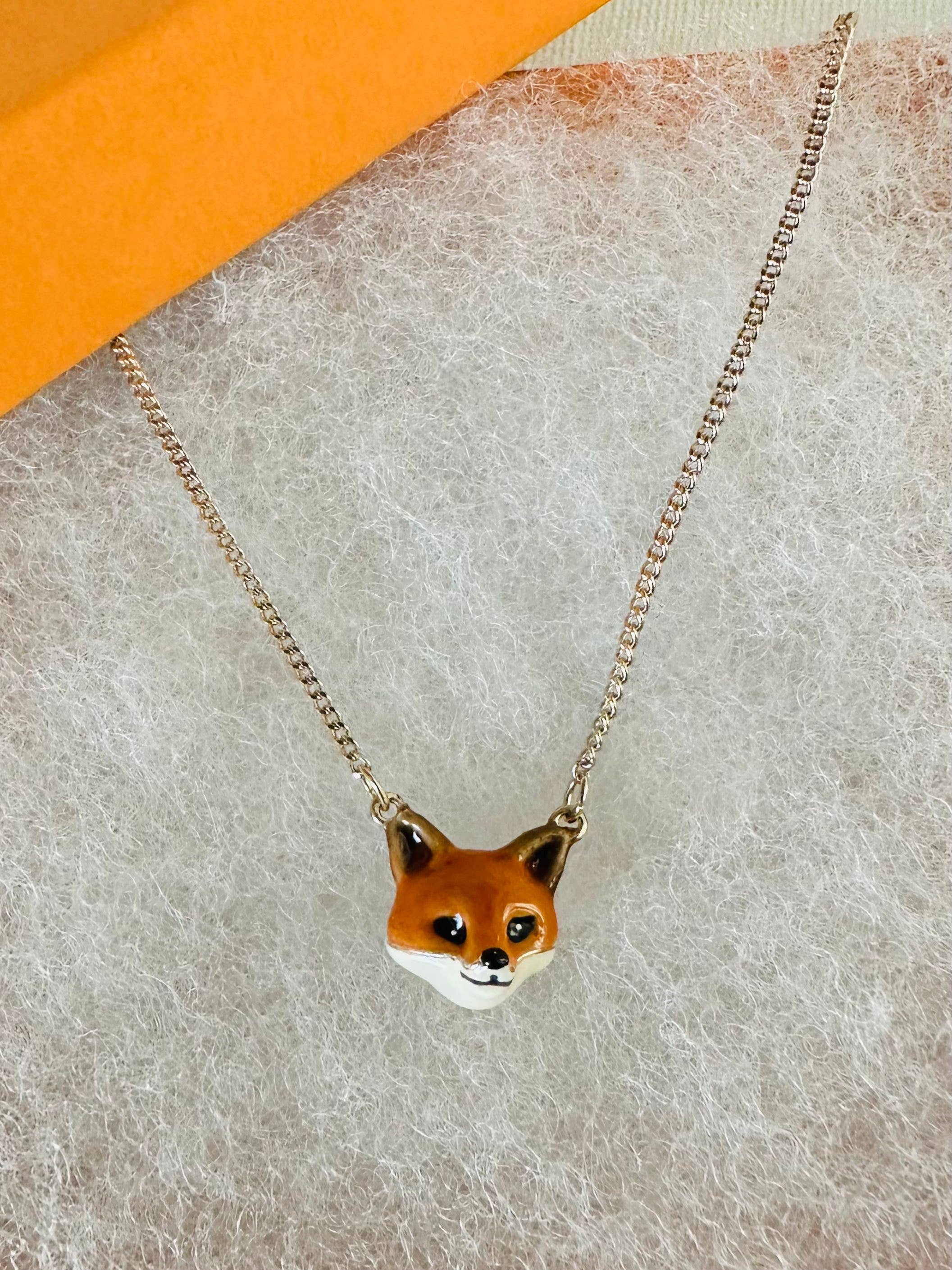 Fox Ceramic Necklace