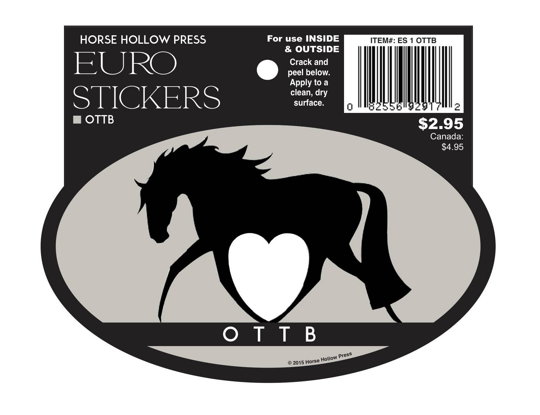 Oval Equestrian Horse Sticker / OTTB-Stylized / WATERPROOF