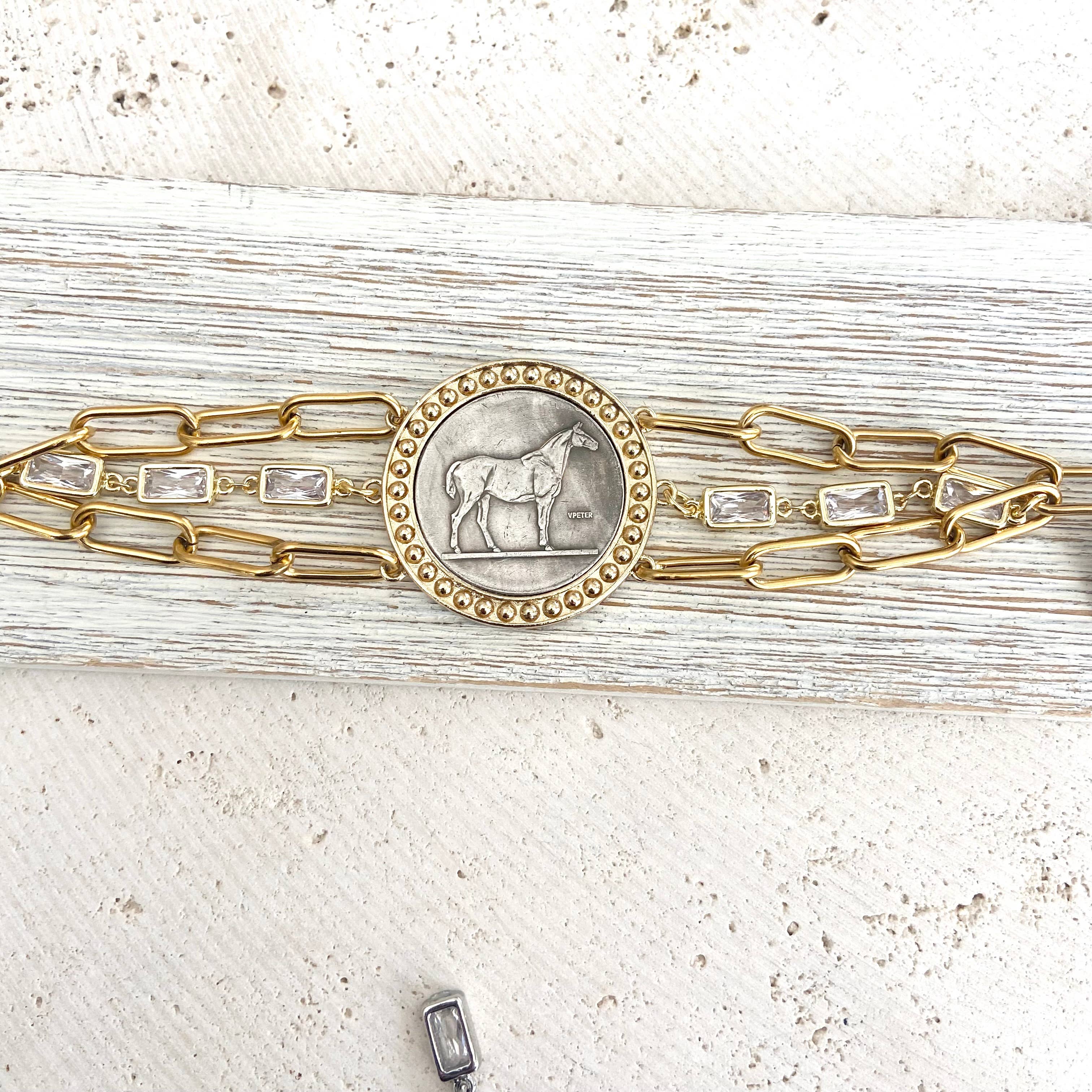 Handmade Horse Coin Bracelet