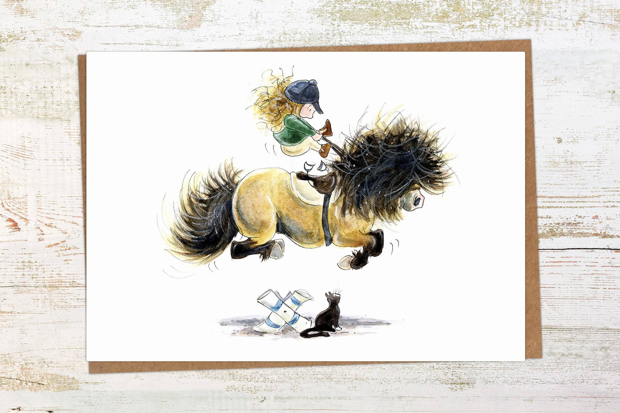 Cat Leap Greeting Card