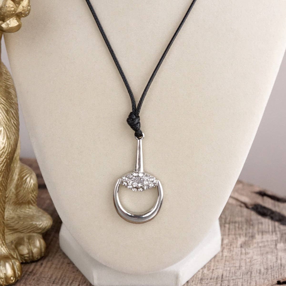 Horse Bit Cord Necklace – Silver - Midnight Ride Pendant Necklace