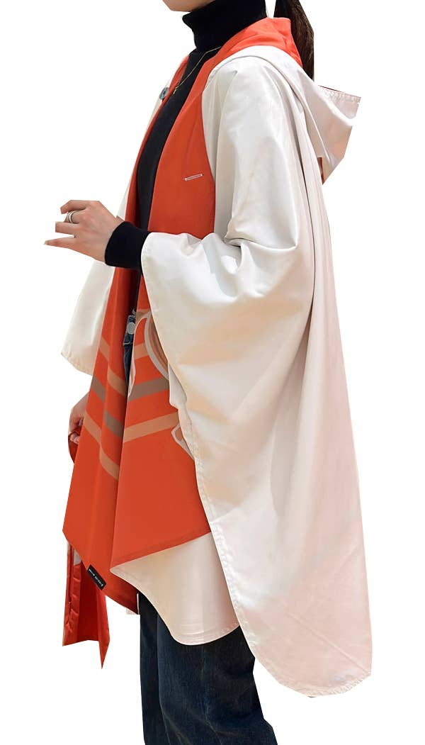 Winding River - Orange Horse Corral Reversible Rain Cape