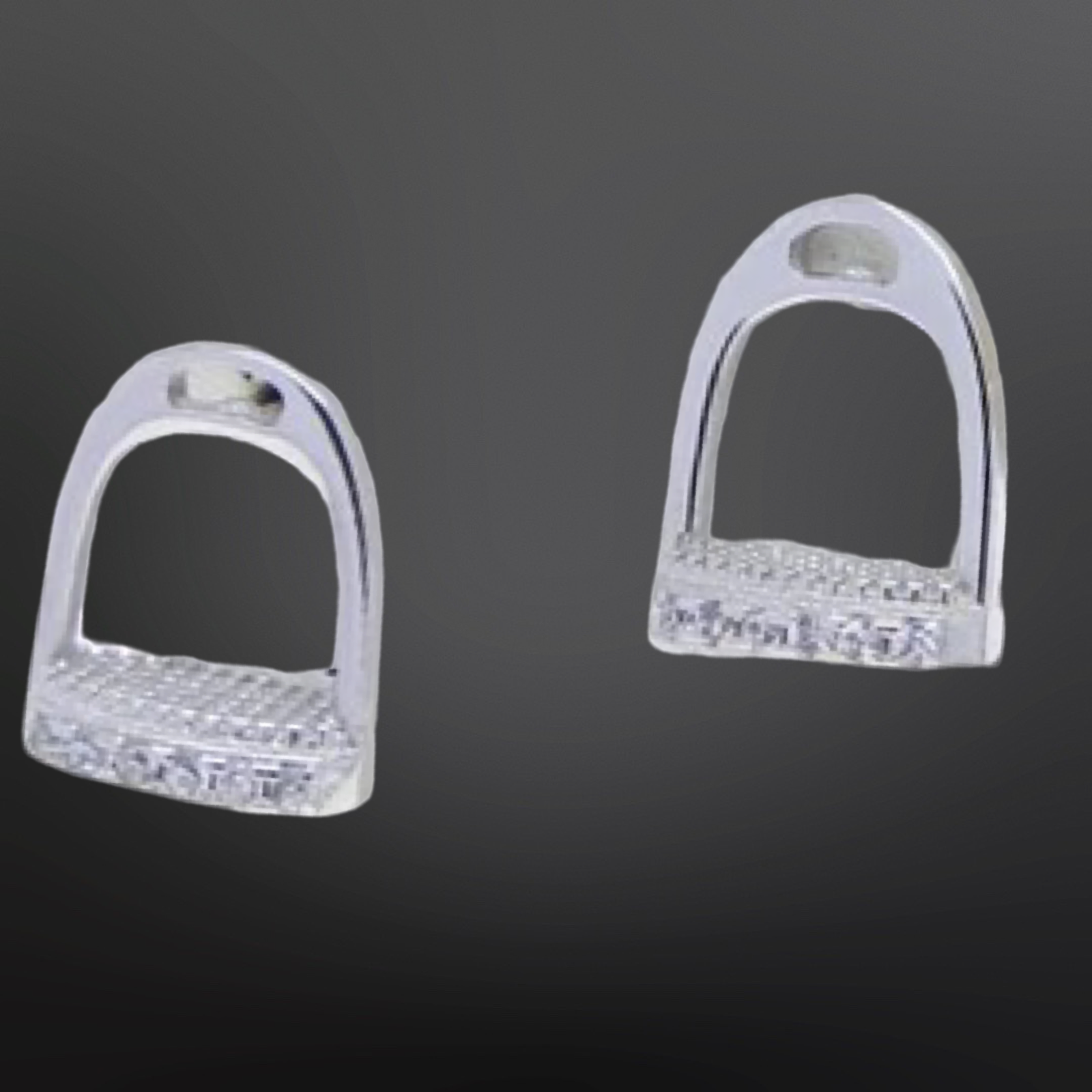 English Equestrian Stirrup Iron Sterling Silver Earrings