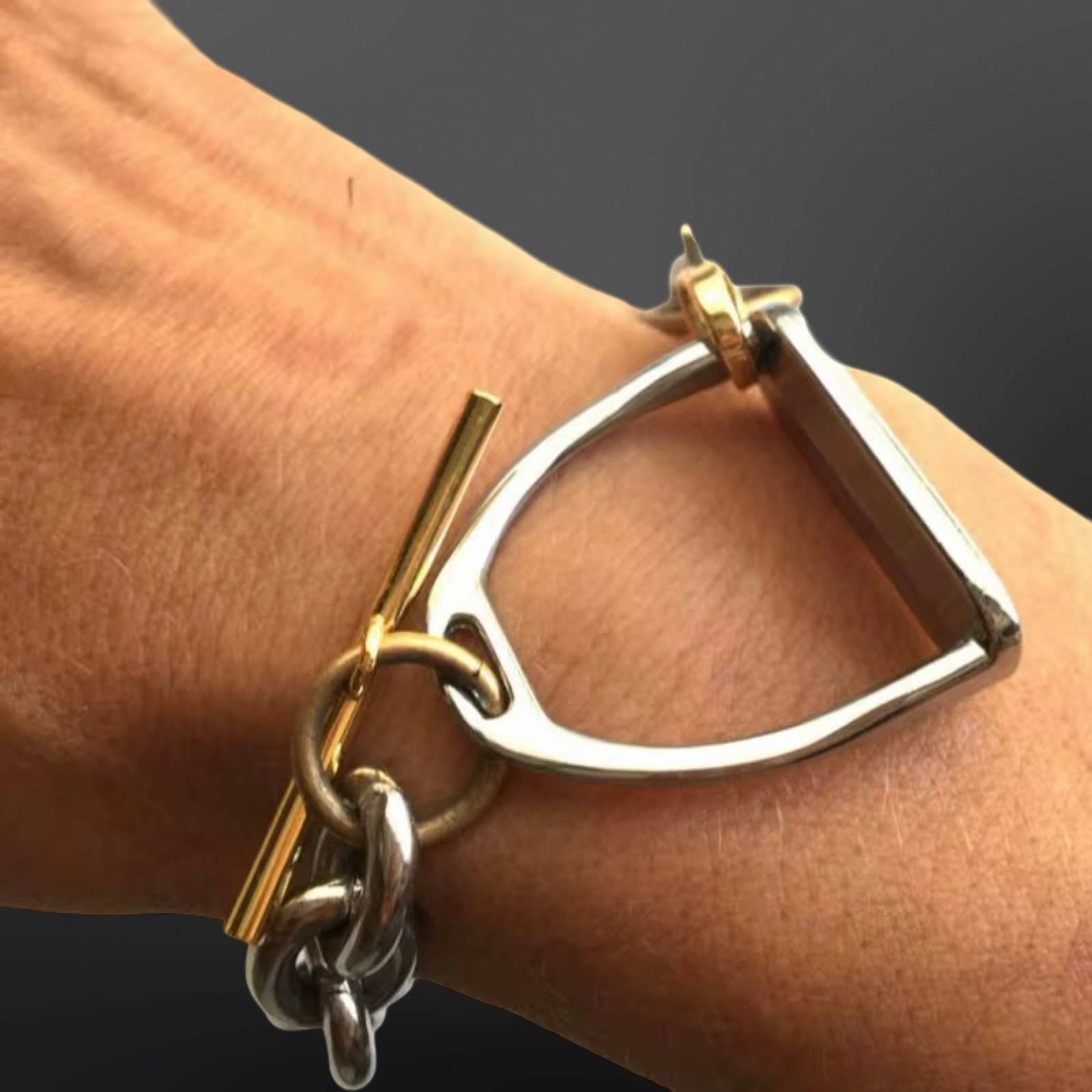 Stainless Steel Equestrian Stirrup Iron Bracelet