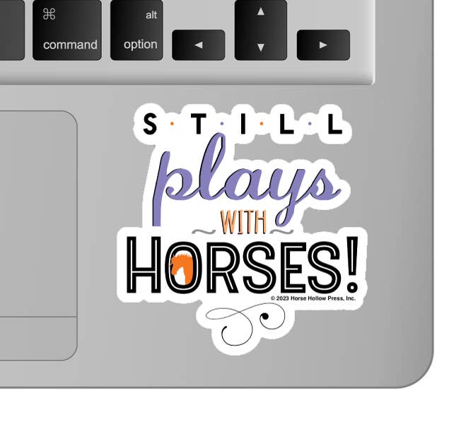 Horse Hollow Press - 3" Tumbler Horse Sticker / Still Plays w Horses / WATERPROOF