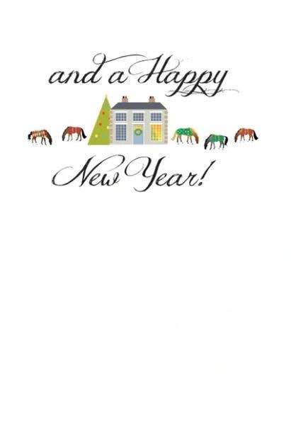 Horse Hollow Press - Horse Christmas Card / Mansion Barn / Holiday Greeting Card