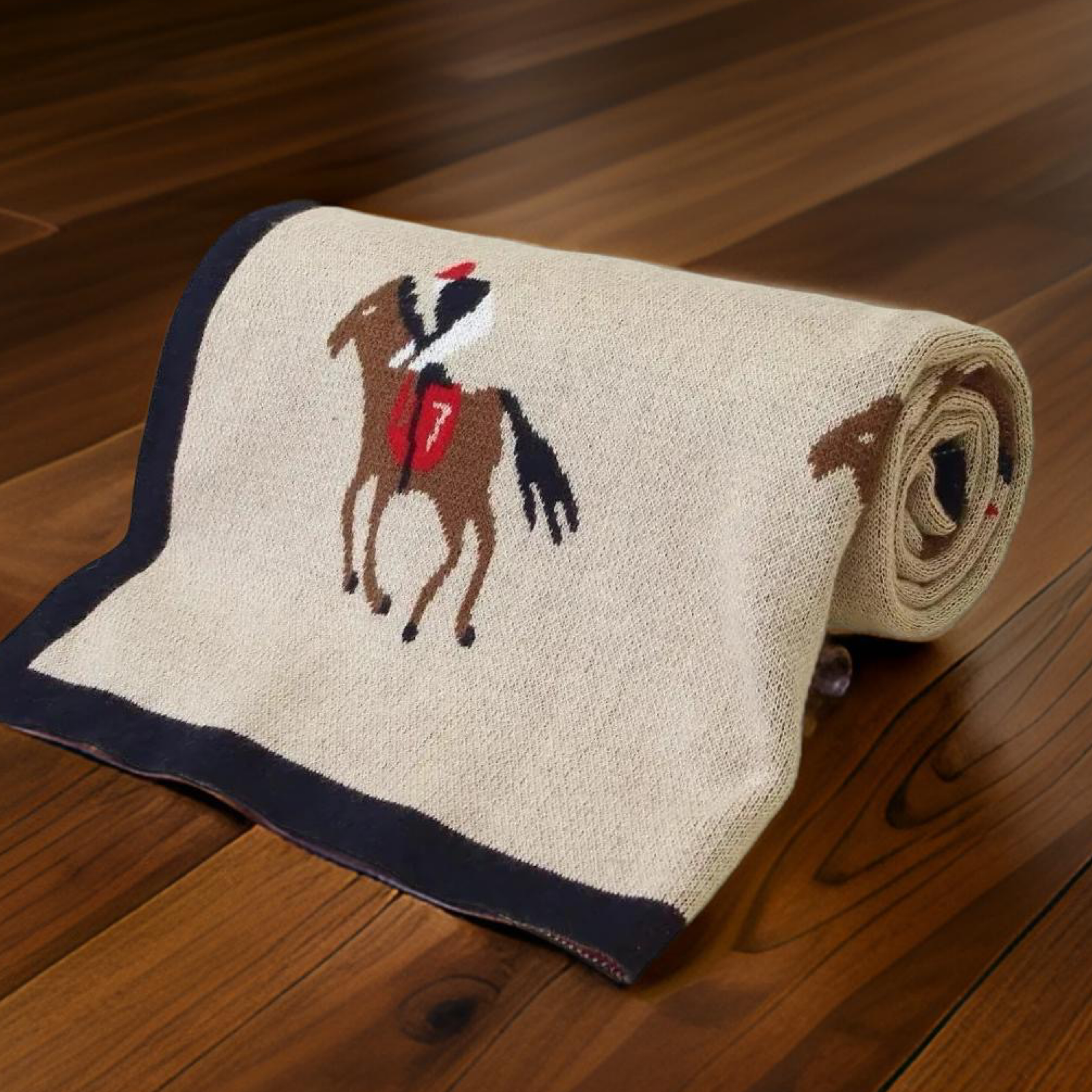 Equestrian Horse Racing Derby Jockey Cotton Baby Blanket