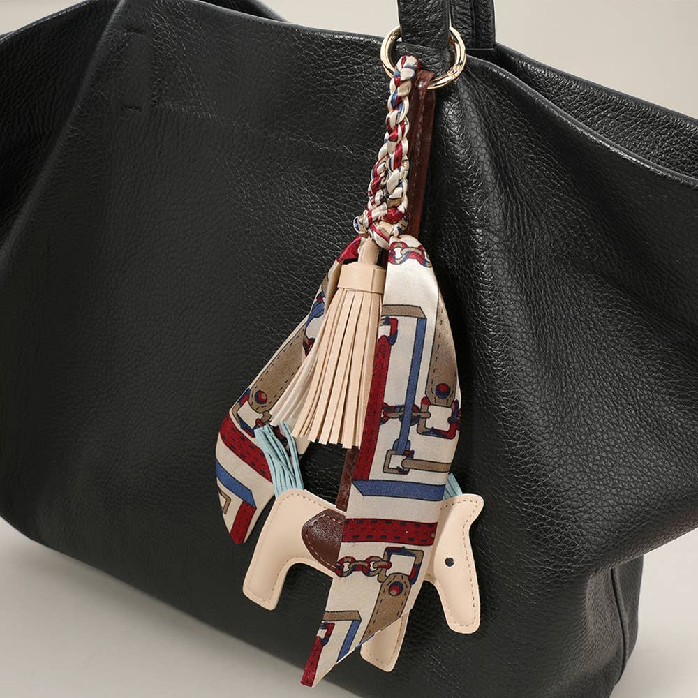 Sensibling Corp. - Faux Leather Horse Tassel Scarf Keychain / Bag Charm