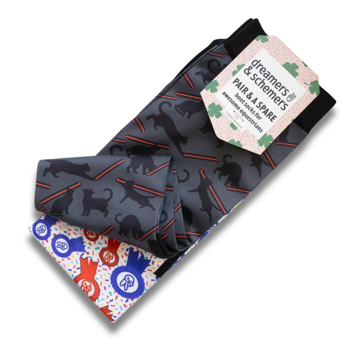 Dreamers & Schemers Pair & A Spare Socks - Laser Cats