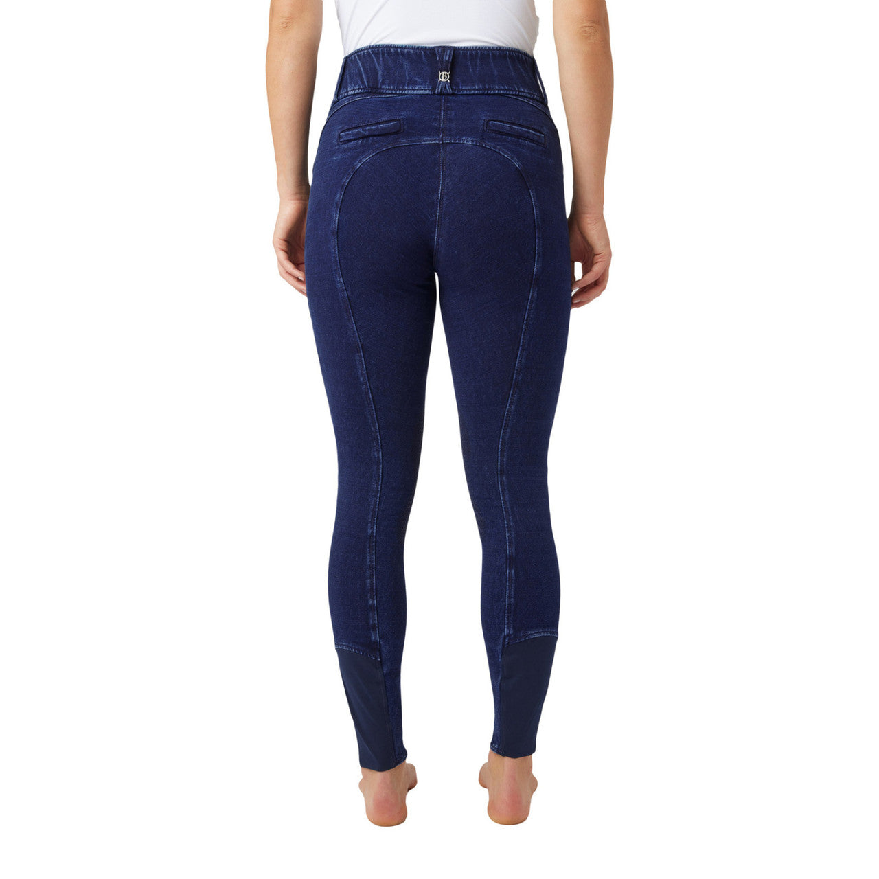 B Vertigo Morgana Denim Knee Patch Breeches - supporting