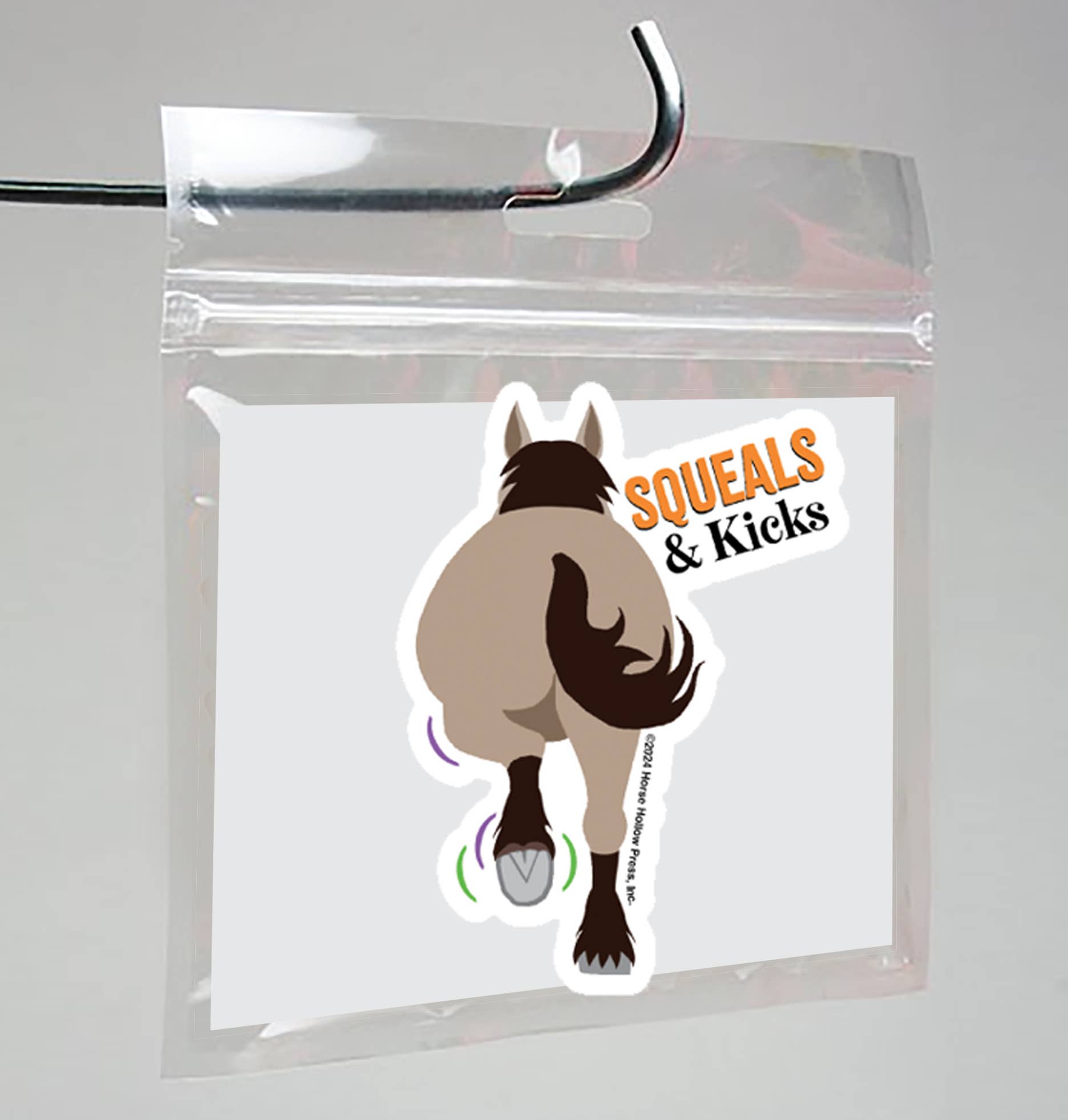 Horse Hollow Press | Pretty Snarky Equestrian Cards|Stickers - Horse Sticker Waterproof 3" | Squeal & Kick | Cello Sleeved