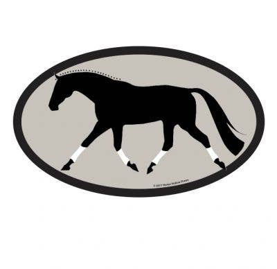 Horse Hollow Press | Pretty Snarky Equestrian Cards|Stickers - Oval Equestrian Horse Sticker / Swingy Trot / WATERPROOF
