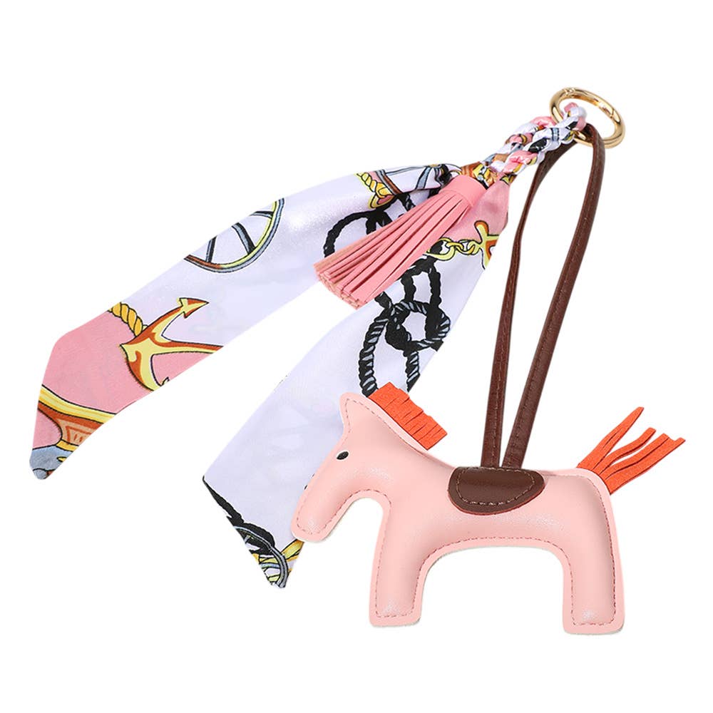 Sensibling Corp. - Faux Leather Horse Tassel Scarf Keychain / Bag Charm