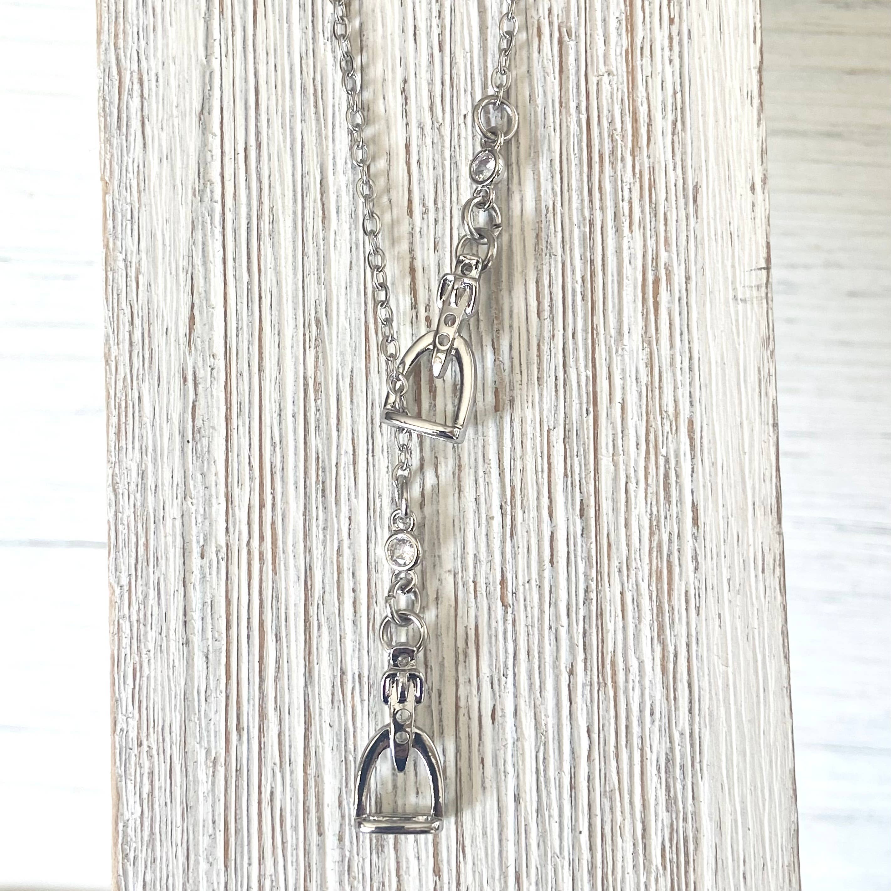 VB&CO Designs Handmade Jewelry - Equestrian jewelry Y style horse bit stirrup necklace