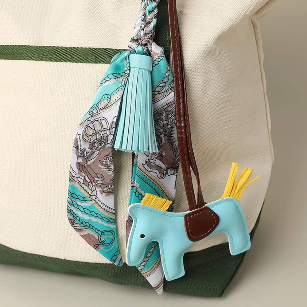 Sensibling Corp. - Faux Leather Horse Tassel Scarf Keychain / Bag Charm