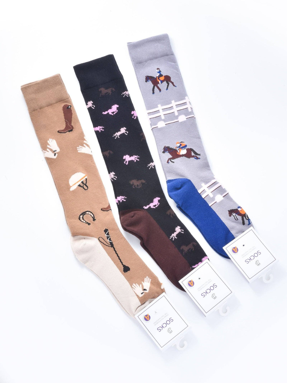 Funkyrel® Atzbranding Limited - Rufia - Horseback Rider Pattern Calf-Length Socks