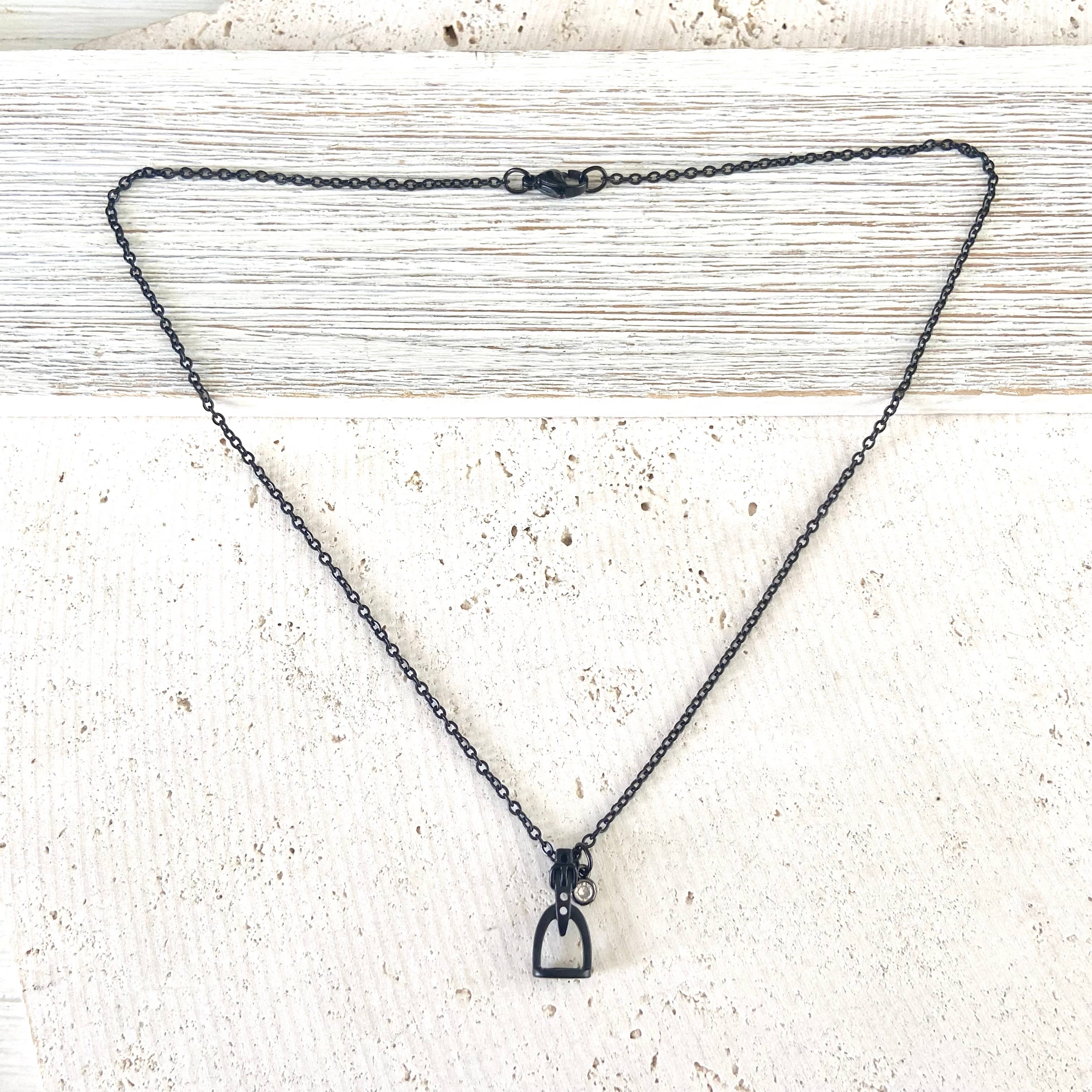 VB&CO Designs Handmade Jewelry - Horse jewelry stirrup necklace, equestrian, derby
