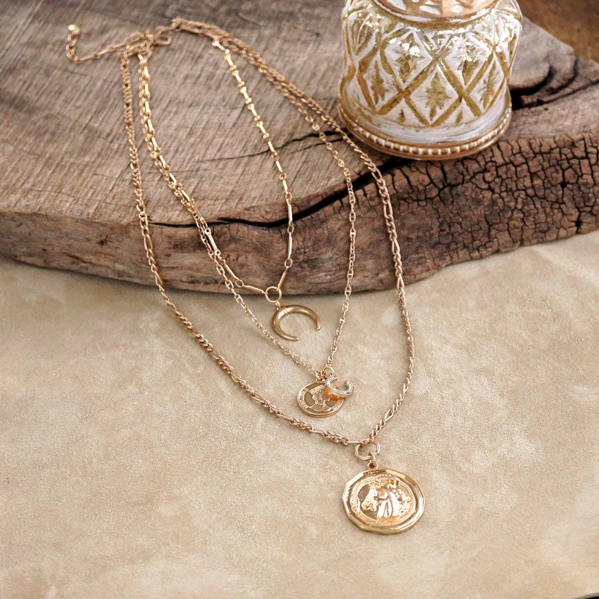 Moonlit Rider – Layered Horse Coin Necklace