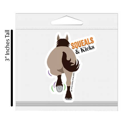 Horse Hollow Press | Pretty Snarky Equestrian Cards|Stickers - Horse Sticker Waterproof 3" | Squeal & Kick | Cello Sleeved