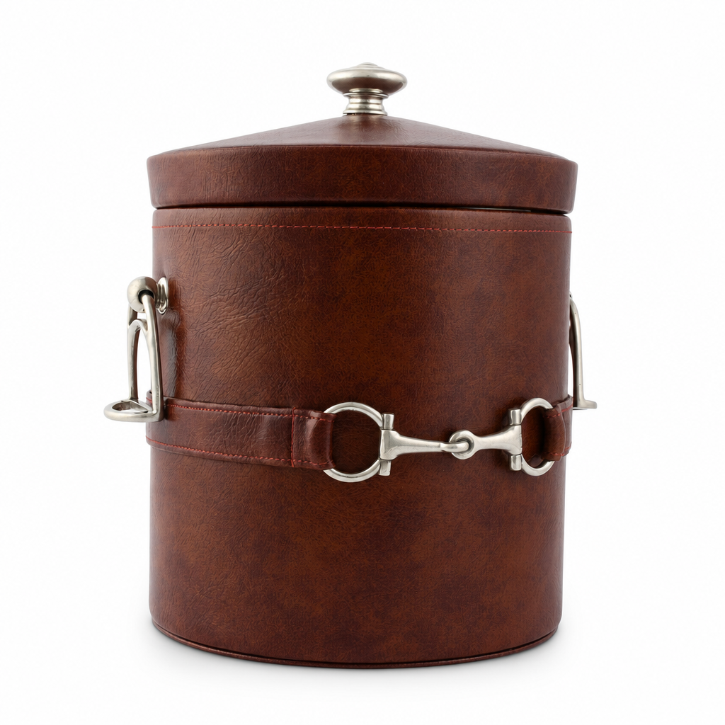 Equestrian Horse Bit Leather Ice Bucket