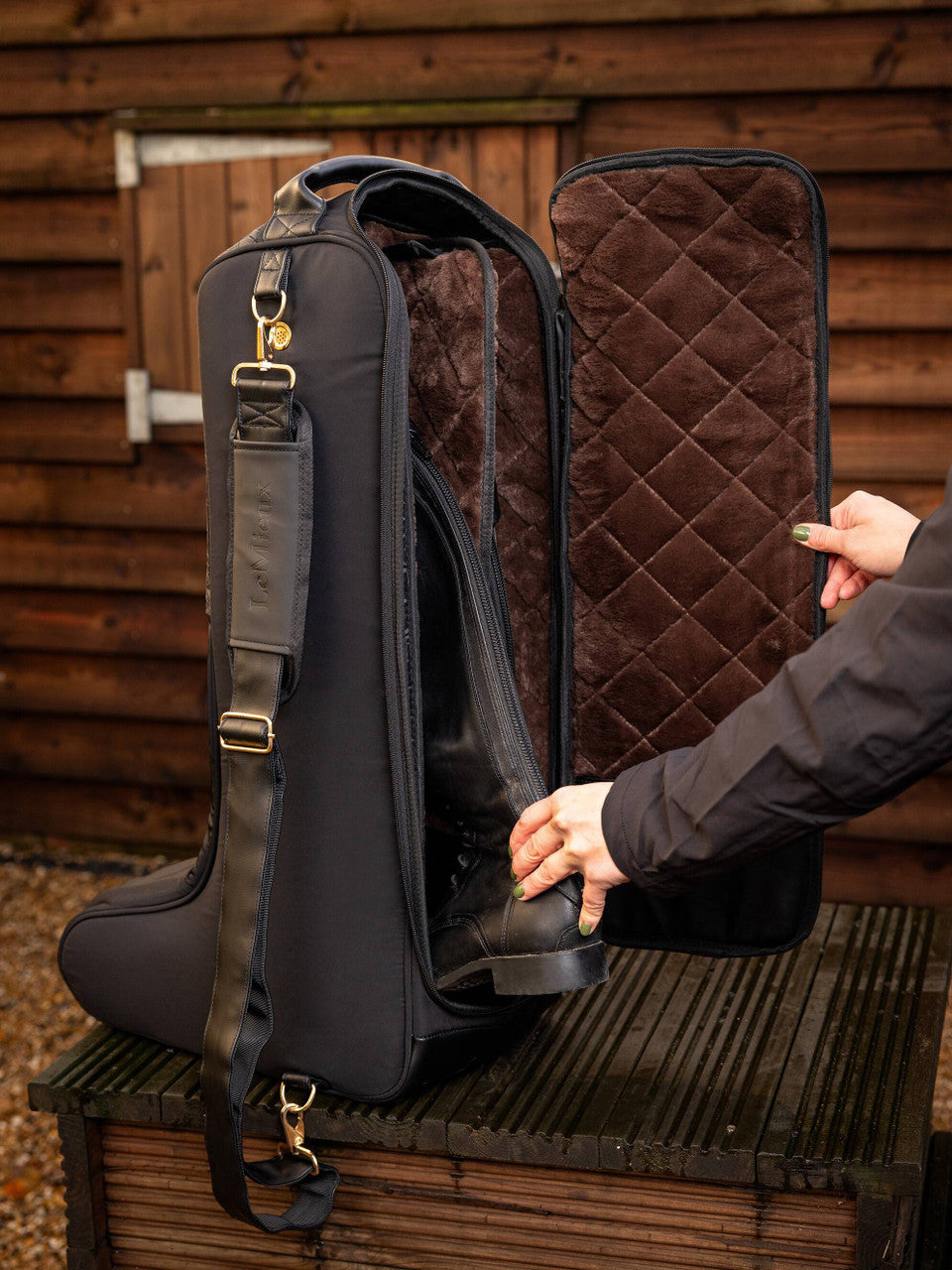 LeMieux Luxe Boot Bag - supporting
