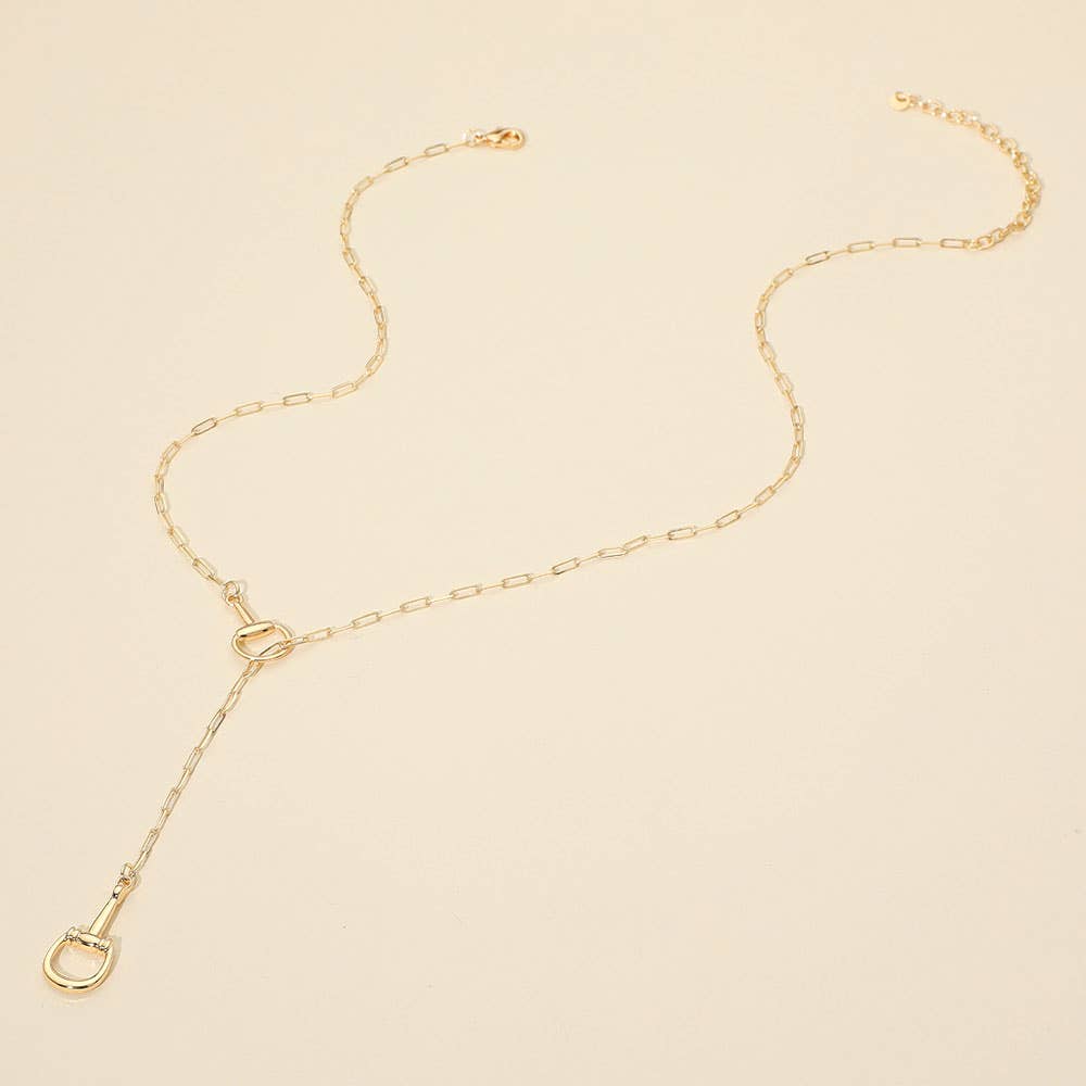 Sensibling Corp. - Metal Horsebit Link Sliding Paperclip Chain Necklace