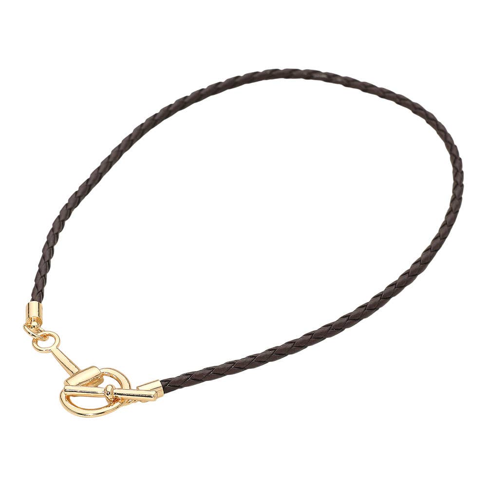 Sensibling Corp. - Meal Horsebit Toggle Accent Braided Cord Necklace