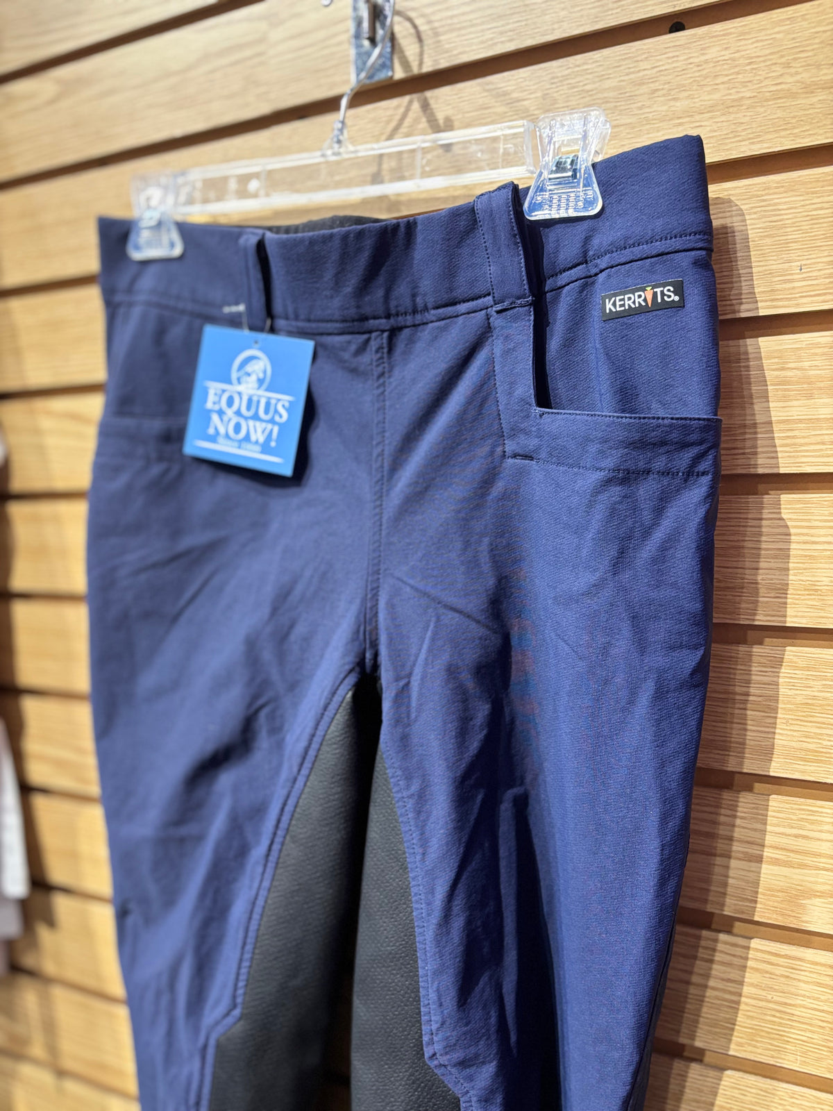 Used Large Navy Kerrits Griptek Full Seat Breeches