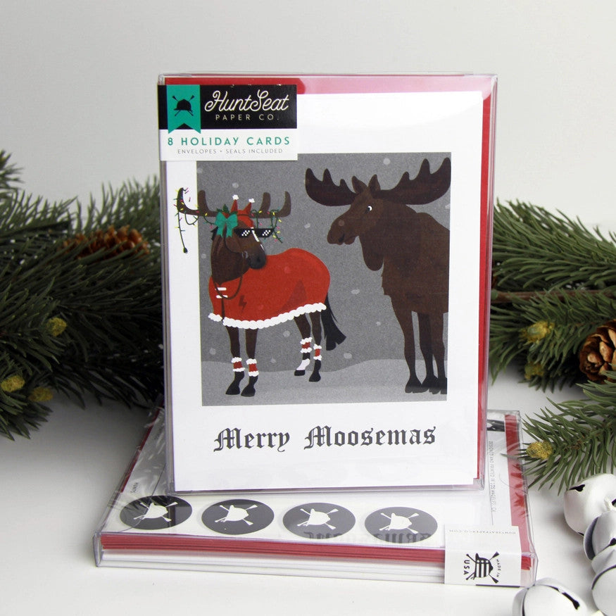 Hunt Seat Paper Co Merry Moosemas Christmas Card - supporting