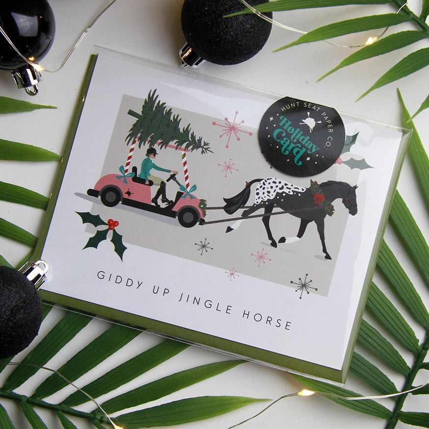 Hunt Seat Paper Co Giddy Up Jingle Horse Christmas Card - main