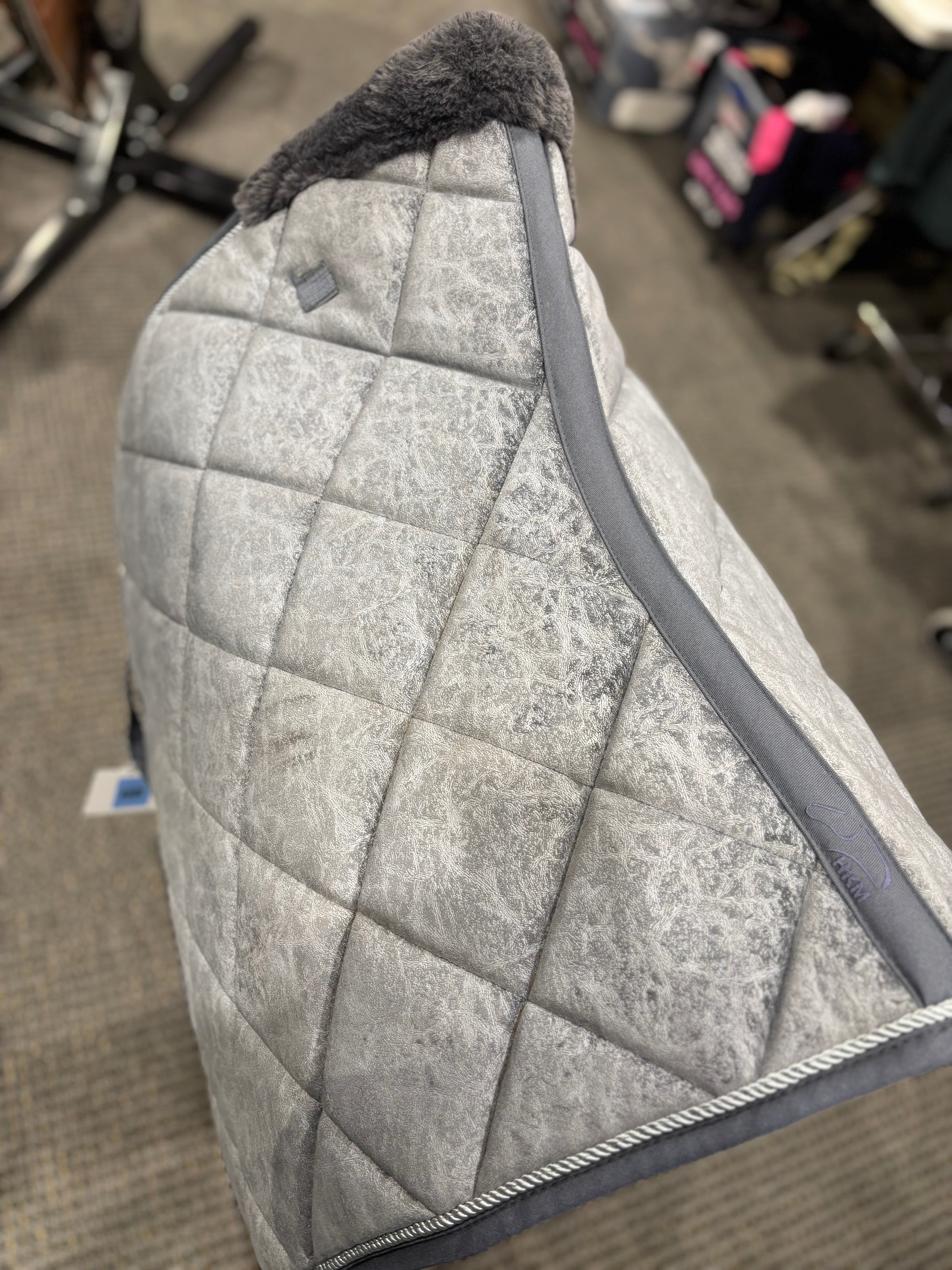 Used Grey Dressage Saddle Pad